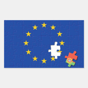 Portugal and European Union Rectangular Sticker