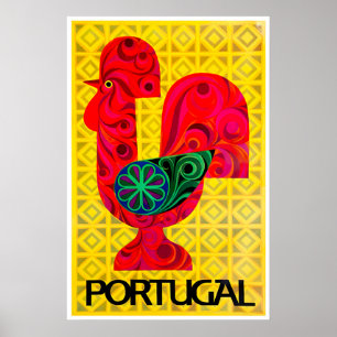 Portugal Art Rooster Print Travel Poster