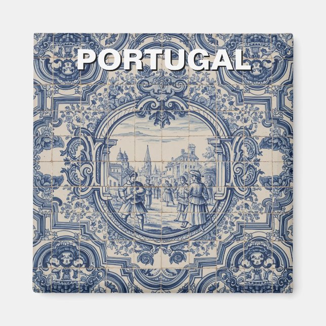 Portugal Azulejo tile Magnet (Front)