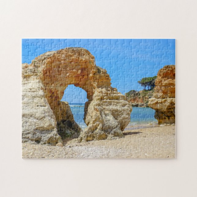 Portugal Beach with Rocks in the Algarve Jigsaw Puzzle (Horizontal)
