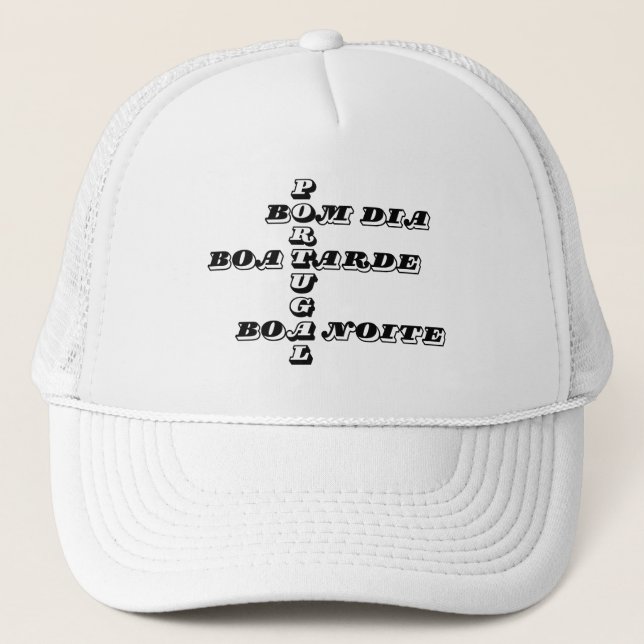Portugal Bom Dia Boa Tarde Boa Noite Baseball Trucker Hat (Front)