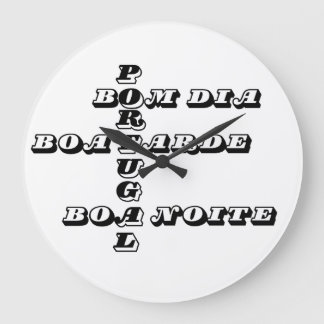 Portugal Bom Dia Boa Tarde Boa Noite Large Clock