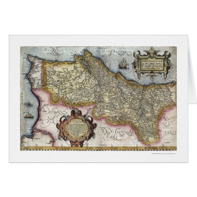Portugal by Ortelius Map 1579 (Front Horizontal)