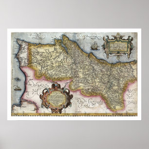 Portugal by Ortelius Map 1579 Poster