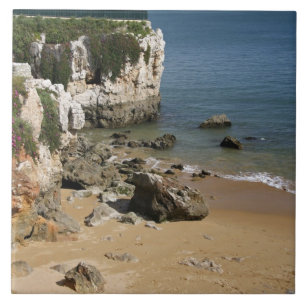 Portugal, Cascais. Praia da Rainha, a beach in Ceramic Tile