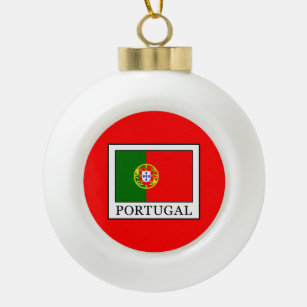 Portugal Ceramic Ball Christmas Ornament
