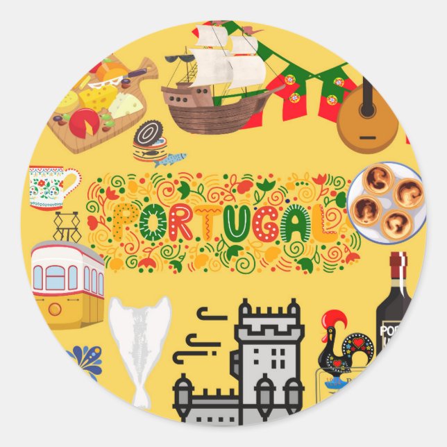 Portugal  classic round sticker (Front)