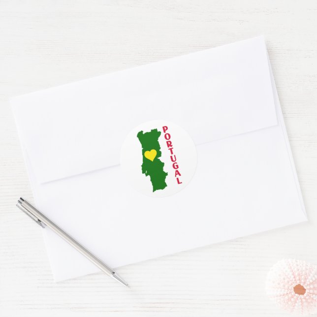 Portugal Classic Round Sticker (Envelope)