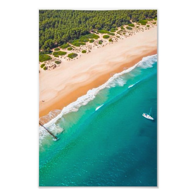 Portugal Coast Aerial Beach Photography Print – Tu (Front)