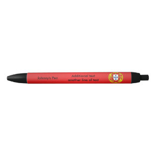 Portugal coat of arms black ink pen