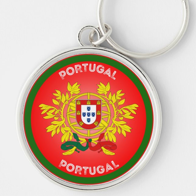 Portugal Coat of Arms Circle Shape  Key Ring (Front)