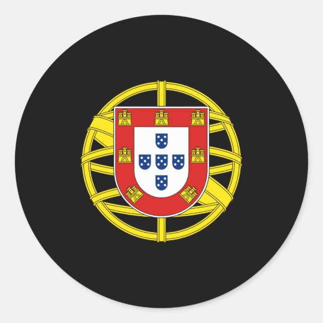 Portugal coat of arms classic round sticker (Front)