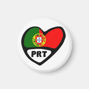 Portugal Country Code Flag Heart, PRT Magnet