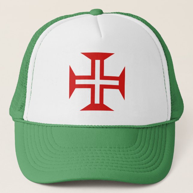 Portugal country cross flag symbol trucker hat (Front)