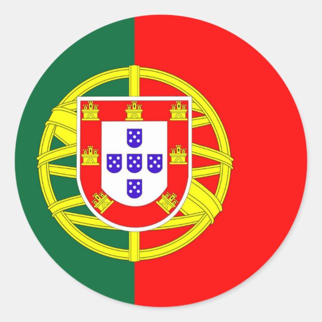 portugal country flag symbol classic round sticker (Front)