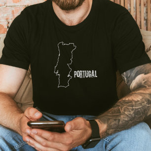 Portugal Country Map Border Line Portuguese Shape T-Shirt