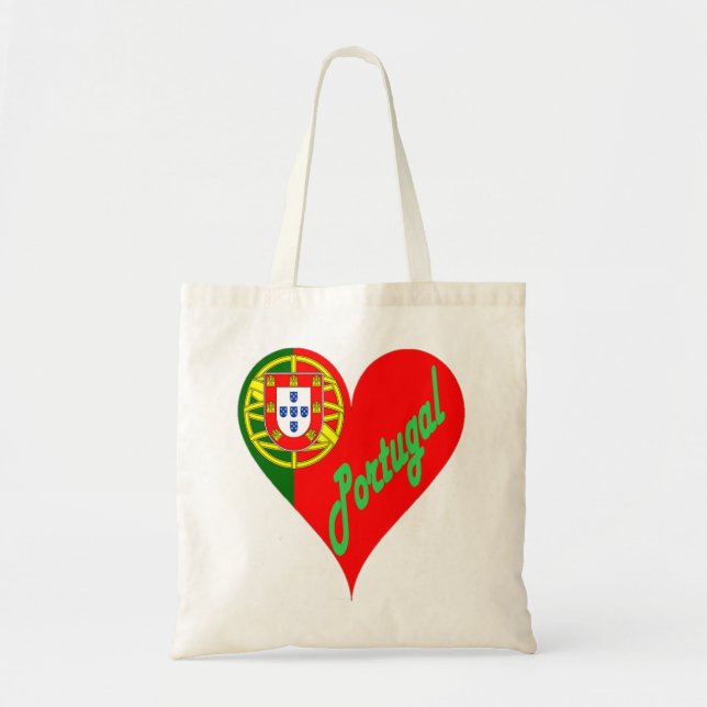 Portugal Fan Herz Design Tote Bag (Front)