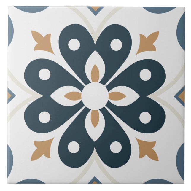 Portugal fine artwork ornamental blue and white ceramic tile (Front)