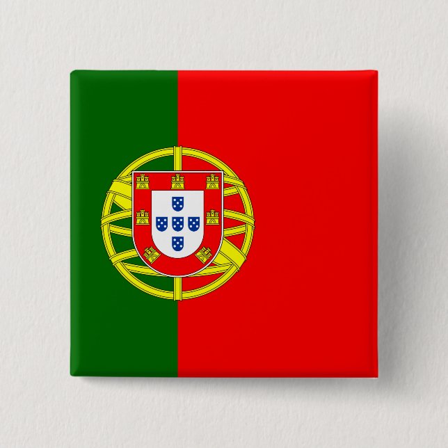 Portugal Flag 15 Cm Square Badge (Front)