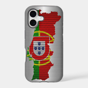 Portugal Flag and Map Steel Metal Hole
