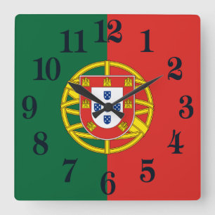 Portugal flag Bandeira De Portugal Square Wall Clock