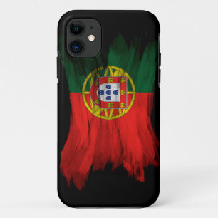 Portugal flag brush stroke, national flag iPhone 11 case
