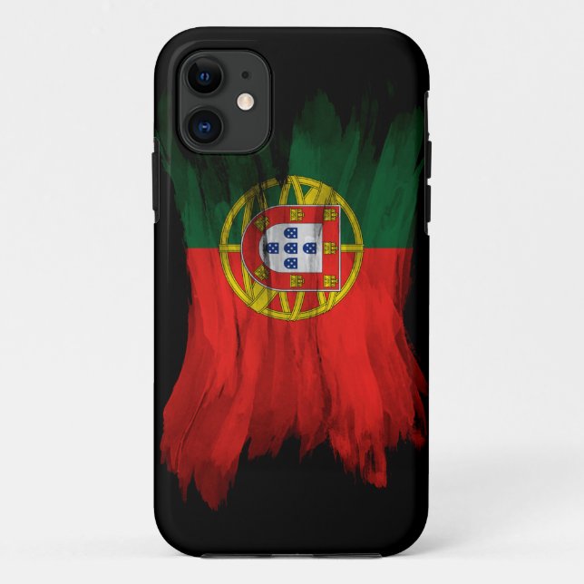 Portugal flag brush stroke, national flag Case-Mate iPhone case (Back)