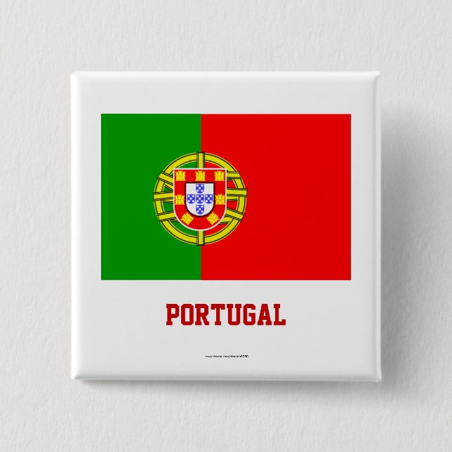 Portugal Flag Button/Lapel Pin (Front)