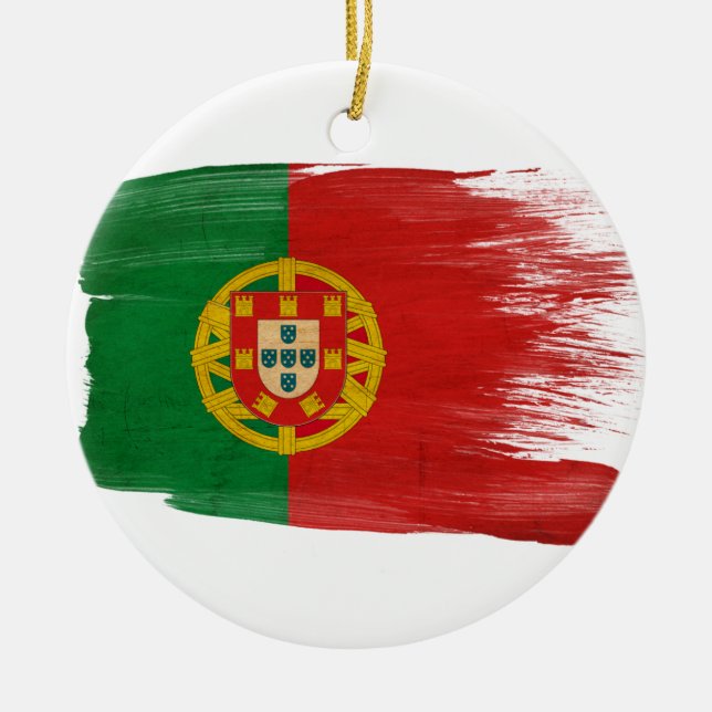 Portugal Flag Ceramic Ornament (Front)