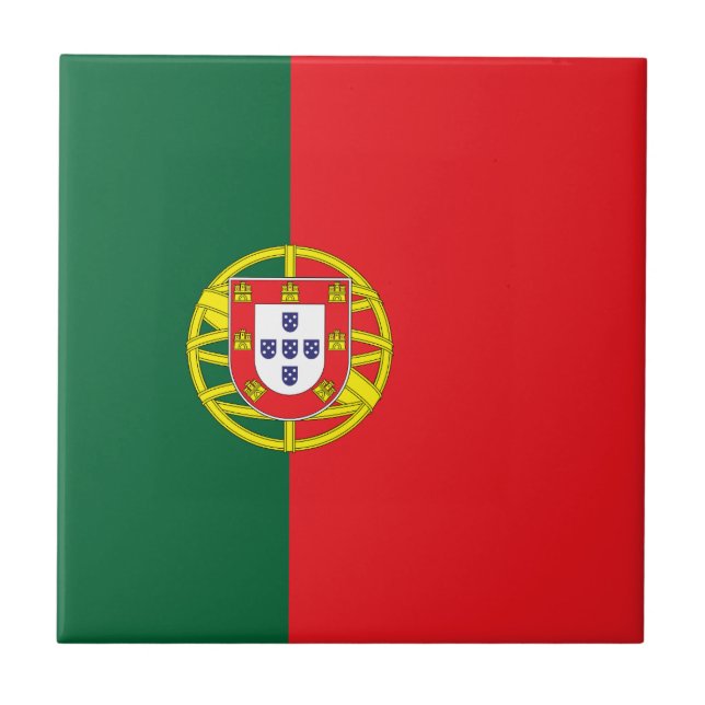 Portugal Flag Ceramic Tile (Front)