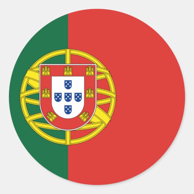 Portugal flag classic round sticker (Front)