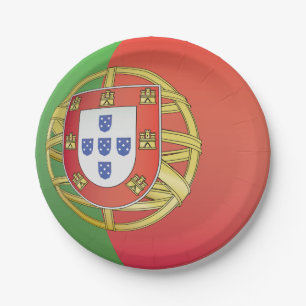 Portugal Flag Coat of Arms Portuguese Crest Paper Plate