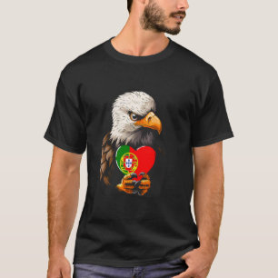 Portugal Flag Eagle Heart Portuguese Pride Portugu T-Shirt