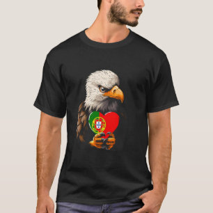 Portugal Flag Eagle Heart Portuguese Pride Portugu T-Shirt