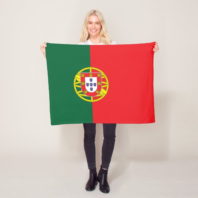 Portugal Flag Fleece Blanket (In Situ)