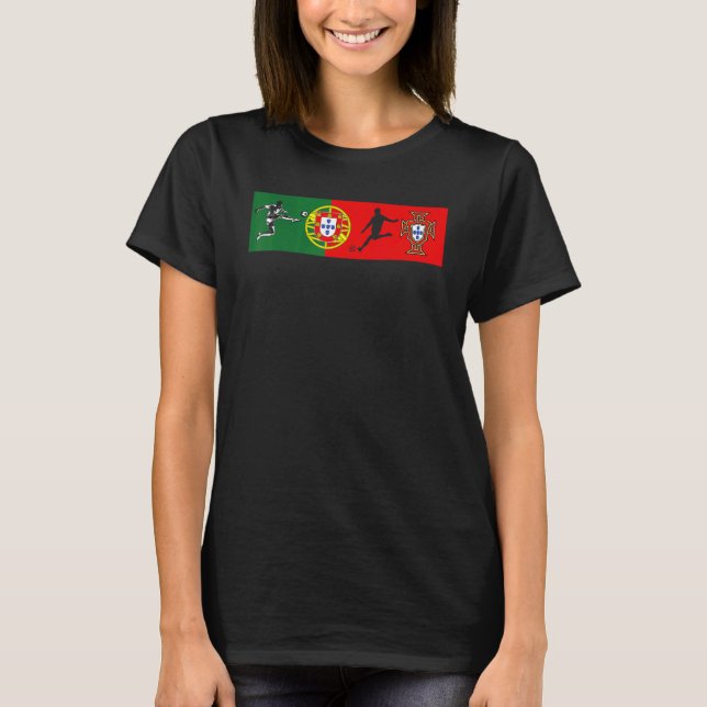 Portugal Flag Football Player Proud Portugal Socce T-Shirt (Front)