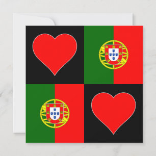 Portugal Flag Heart Patriotic Portuguese Greeting Card