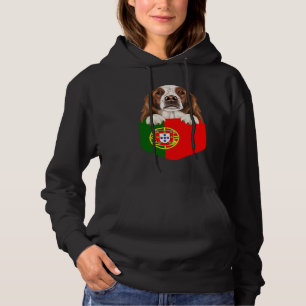 Portugal Flag Irish Red and White Setter Dog In Po Hoodie