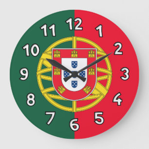 Portugal flag large clock