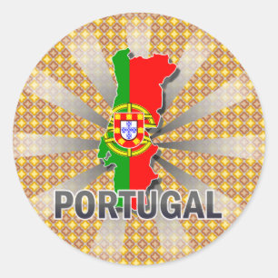Portugal Flag Map 2.0 Classic Round Sticker