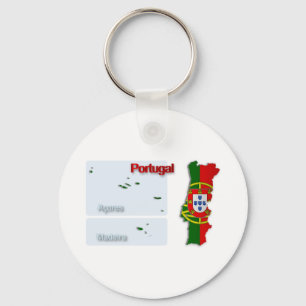 Portugal Flag Map_2 Key Ring