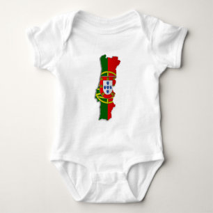 Portugal Flag Map Baby Bodysuit