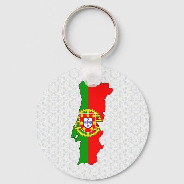 Portugal Flag Map full size Key Ring (Front)