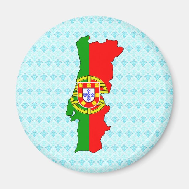 Portugal Flag Map full size Magnet (Front)