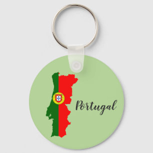 Portugal Flag Map Key Ring
