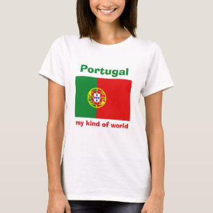 Portugal Flag + Map + Text T-Shirt