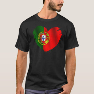Portugal Flag On Shape Of Heart Portugal Portugal T-Shirt