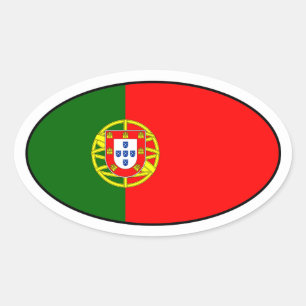 Portugal Flag Oval Sticker