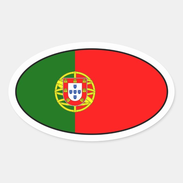 Portugal Flag Oval Sticker (Front)