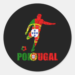 Portugal Flag Portugal Soccer Futebol Portuguese P Classic Round Sticker